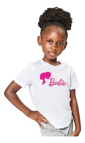 T-shirt Camiseta Barbie Afro Negra Menina Modinha Blusa Kids