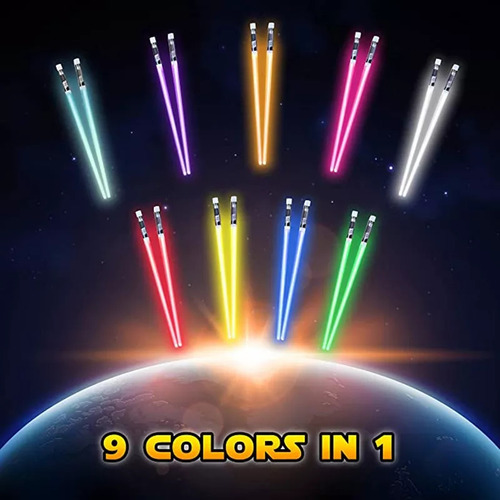 Palillos Con Luz Led, Palitos Fluorescentes De 9 Colores