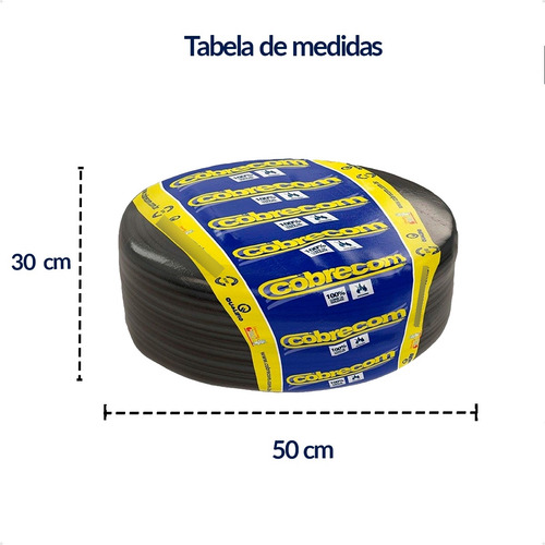 Fio 1 5mm Flexível Rolo Cabo Elétrico 50 Metros Cobrecom
