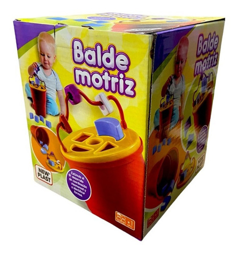 Balde Motriz Encastre Didactico Bebe Infantil New Plast Color
