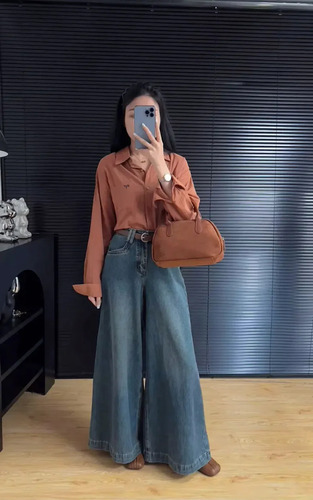 Pantalones Vaqueros Vintage De Pierna Ancha Para Mujer