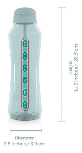 Botella Para Agua Aquavibe De 1.2 Litros Tupperware Azul Claro