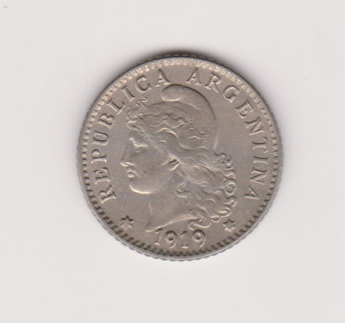 Moneda Argentina 5 Ctvs 1919 Janson 150 Excelente ++