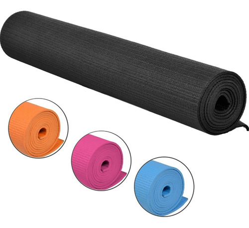 Tapete Yoga Pilates Fitness Portatil Ejercicio Relajacion Color Negro