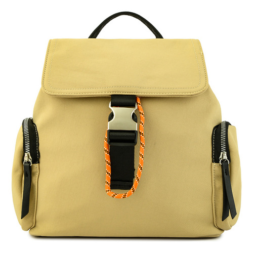 Mochila Burano Con Tapa Mediana Beige Ziol