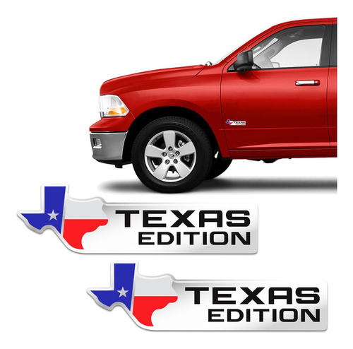 Imagem 1 de 5 de Par De Emblemas Texas Edition Ford Dodge Ram, F-250 Resinado