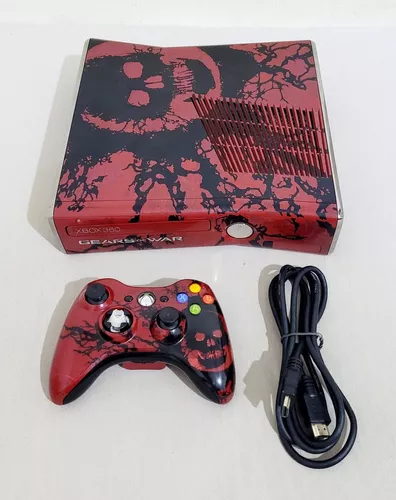 Console Xbox 360 Slim Edição Limitada Gears Of War 3 Completo