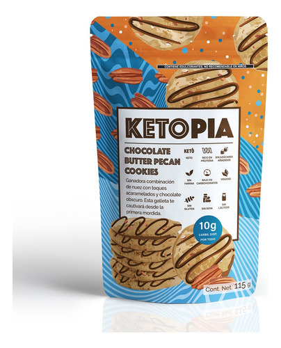 4-paquetes Galletas Keto Chocolate Butter Pecan