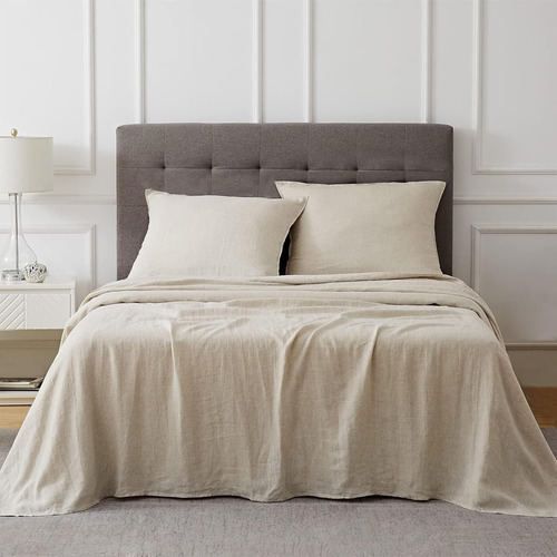 Juego De Sábanas De Lino Y Algodón Para Cama Queen, 4