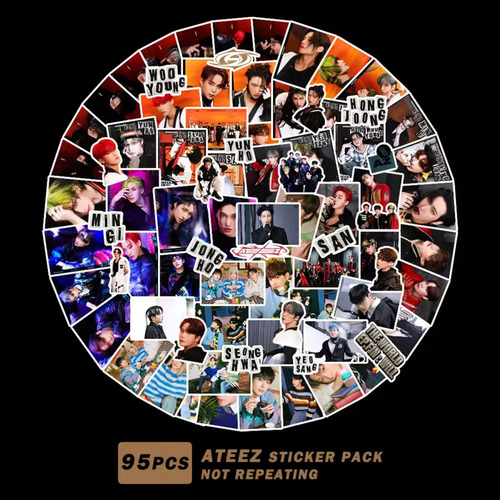 4 Packs De Photocards + 2 Packs De Stickers Kpop Mayoreo Ateez Kpop