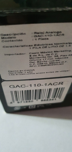 Reloj Casio G-shock Gac 110 (Usado)