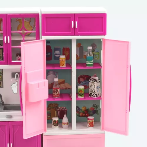 Jogo De Cozinha Barbie Meninas Rosa Grande Kit Completa Luxo