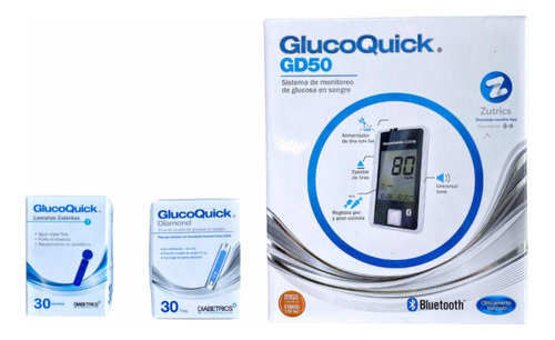Glucometro Glucoquick Gd50 Más 30 Tirillas Y 30 Lancetas