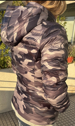 Campera Puffer Importada Camuflada Capucha