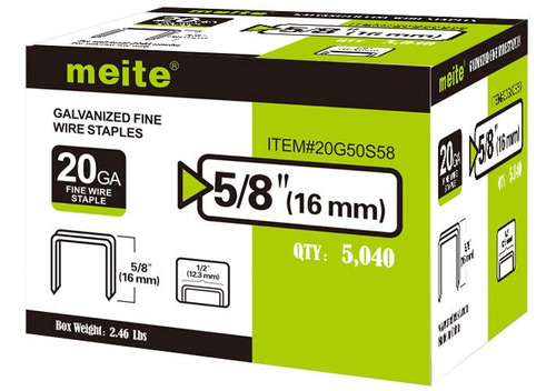 Meite Grapa Alambre Fino Galvanizado Calibre 20 Serie 50 1 5