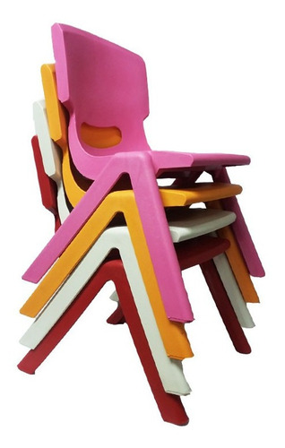 Imagen 7 de 10 de Combo 4 Silla Sillita Plastico Apilable Infantil Niños Color