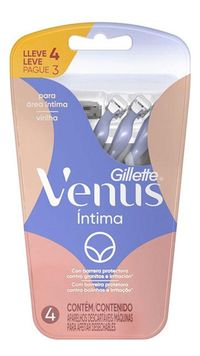 Aparelho De Depilar Gillette Venus Íntima 4 Unidades