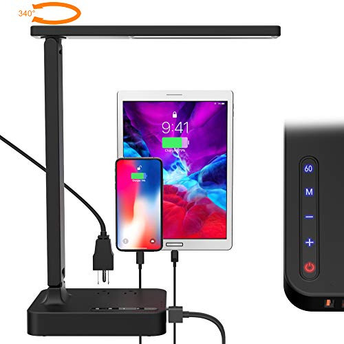 Lámpara De Escritorio Led Cozoo Con 3 Puertos De Carga Usb Y