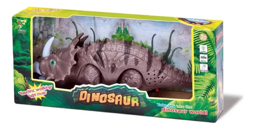 Dinossauro Triceratops Anda Sozinho Com Som E Luz Brinquedo