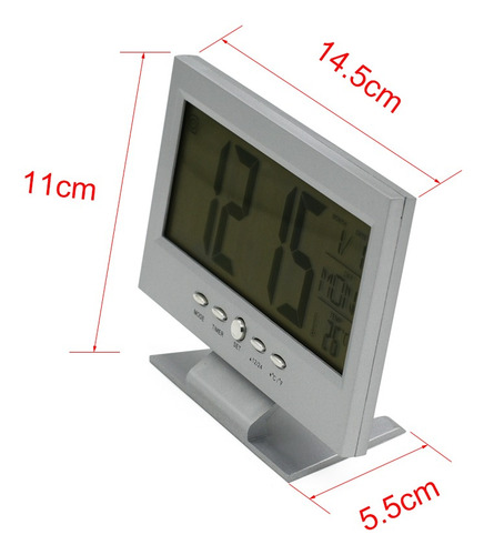 Imagem 4 de 5 de Relógio De Mesa Digital Despertador Temperatura Led Azul