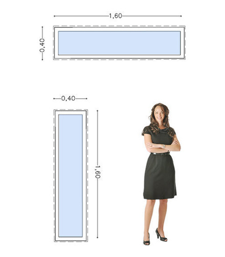 Ventana Upvc 160x40 Doble Vidrio Fijo