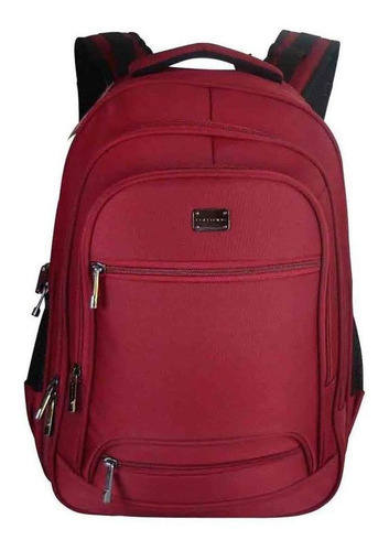 Mochila Polo King Luxcel Laptop 25 Litros Vermelho Desenho do tecido Liso