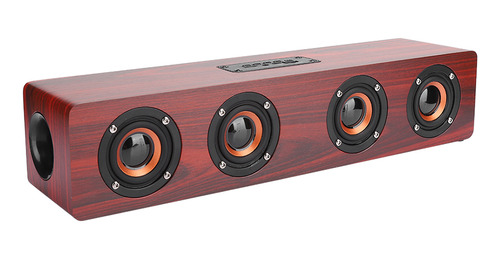 Altavoz, Subwoofer Inalámbrico Con Vetas De Madera Roja, Tel