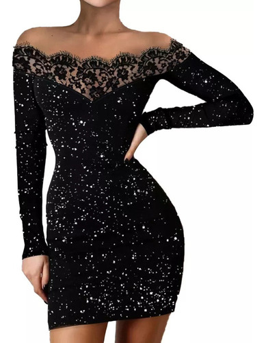 Vestidos De Lentejuelas De Encaje Sin Tirantes Para Mujer