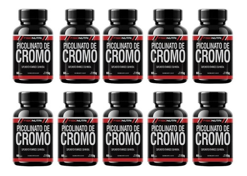 10x Picolinato Cromo - 600 Cápsulas Soft Gel - Sabor Sem Sabor