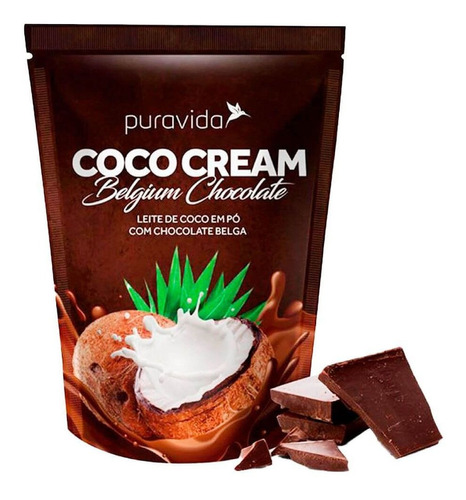 Leite De Coco Em Pó Coco Cream Chocolate Belga Pura Vida 250g
