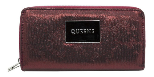 Queens Billetera Mujer Cuero Sintético Cierre Urbana Qw11-2z