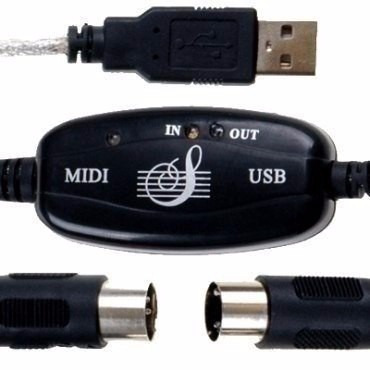 Cabo Adaptador Interface Audio Midi Usb In/out Conversor