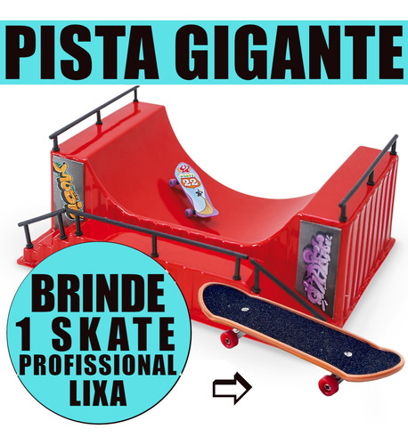 Pista De Skate Dedo Profissional Rampa E Corrimão Completa