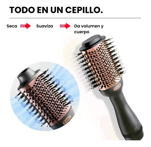 Cepillo Peine Alaciador Electrico Secadora de Aire Para Cabello Tymo Volumizer Peine Secador Alaciador Ionico 3 en 1