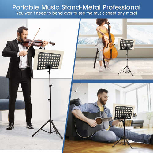 Soporte De Partituras De Metal Profesional Ajustable Con Bol Color