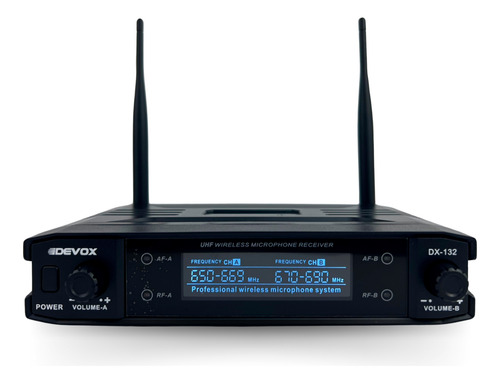Microfone De Mão Sem Fio Duplo Profissional Uhf Devox Dx132