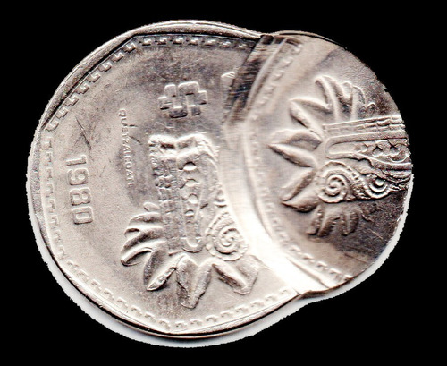 Moneda Error  Cinco Pesos  1980  Dos Golpes     Error 500