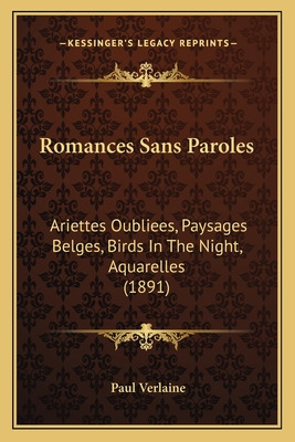 Libro Romances Sans Paroles: Ariettes Oubliees, Paysages ...