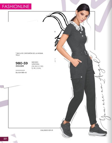 Pantalon Jogger Negro Dama 980-59 Cklass 