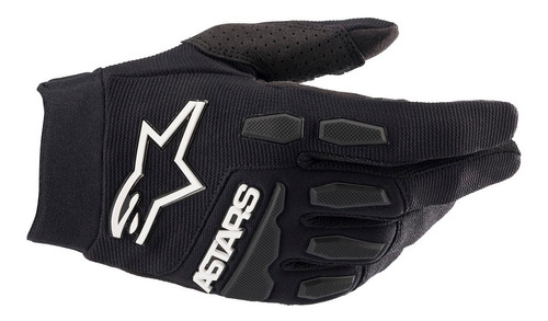 Luva Alpinestars Full Bore Preto Branco Cross Motocross