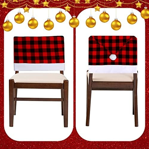 Lomimos 4 Fundas Para Sillas De Cuadros De Búfalo De Navidad