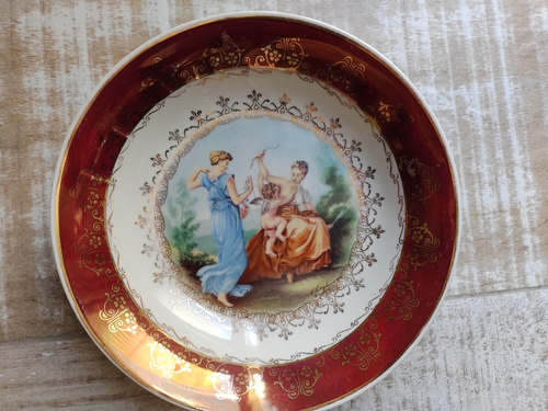 Plato Decorativo Porcelana Pintura Victoriana  M. Langbroek 