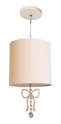 Lustre Laço Com Cristal Quarto Menina 25x25 Cru