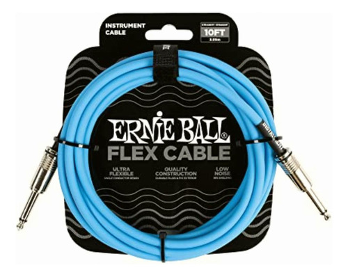 Ernie Ball Flex Instrument Cable Straight/straight 10ft Blue
