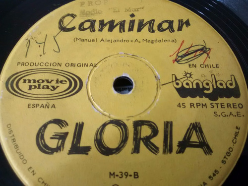 Vinilo Single De Gloria - Caminar  ( N73