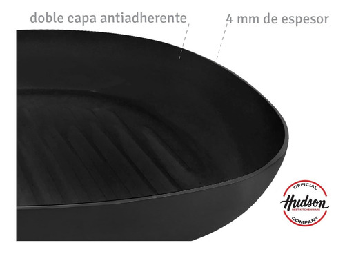 Bifera Hudson Antiadherente Induccion 26x26 Cm Plancha Black