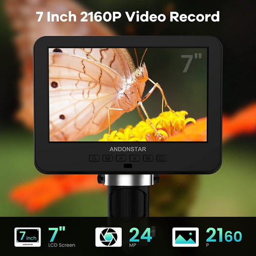 Imagen 4 de 10 de Microscopio Andonstar Ad246sp Hdmi 3 Lentes Biologia Electro