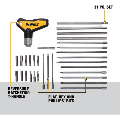 Dewalt Juego De Llaves Hexagonales De Carraca. Juego Con ...