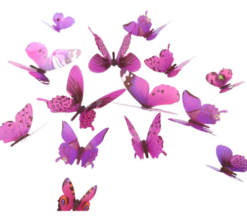 Mariposas 3d Adhesivas Para Decoracion, Manualidades 36u. -d