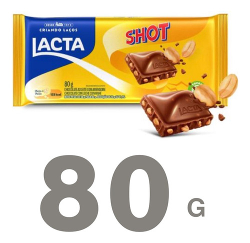 12 Chocolate Shot Lacta Ao Leite Com Amendoim Mondelez 